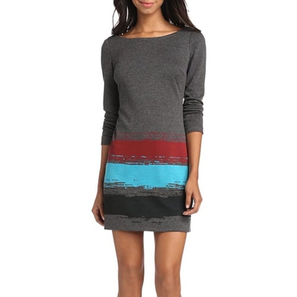 Plenty by Tracy Reese Grey Stripe Easy Shift Dress | Size: M| New Without Tags